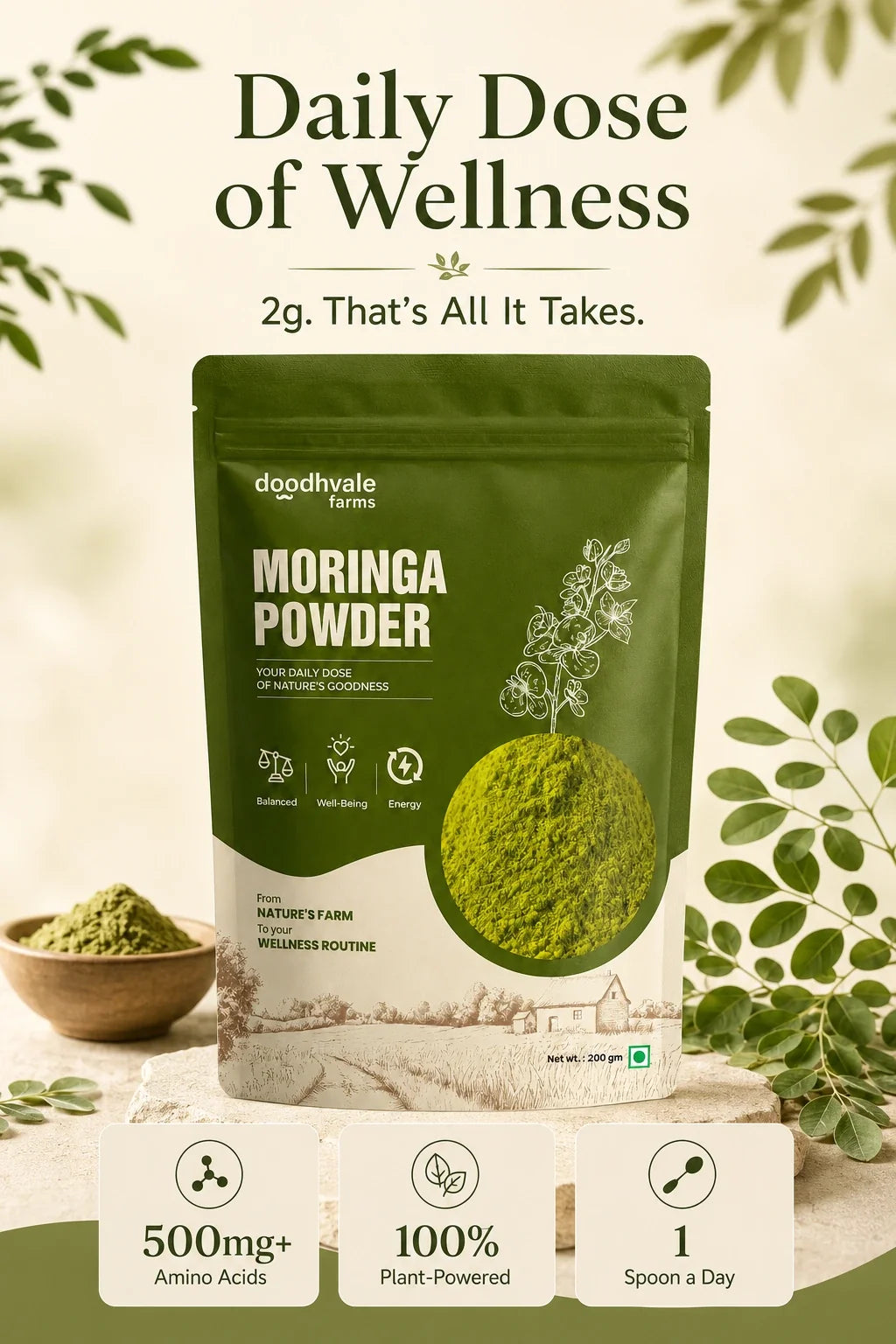 Moringa Powder - 100% Organic .