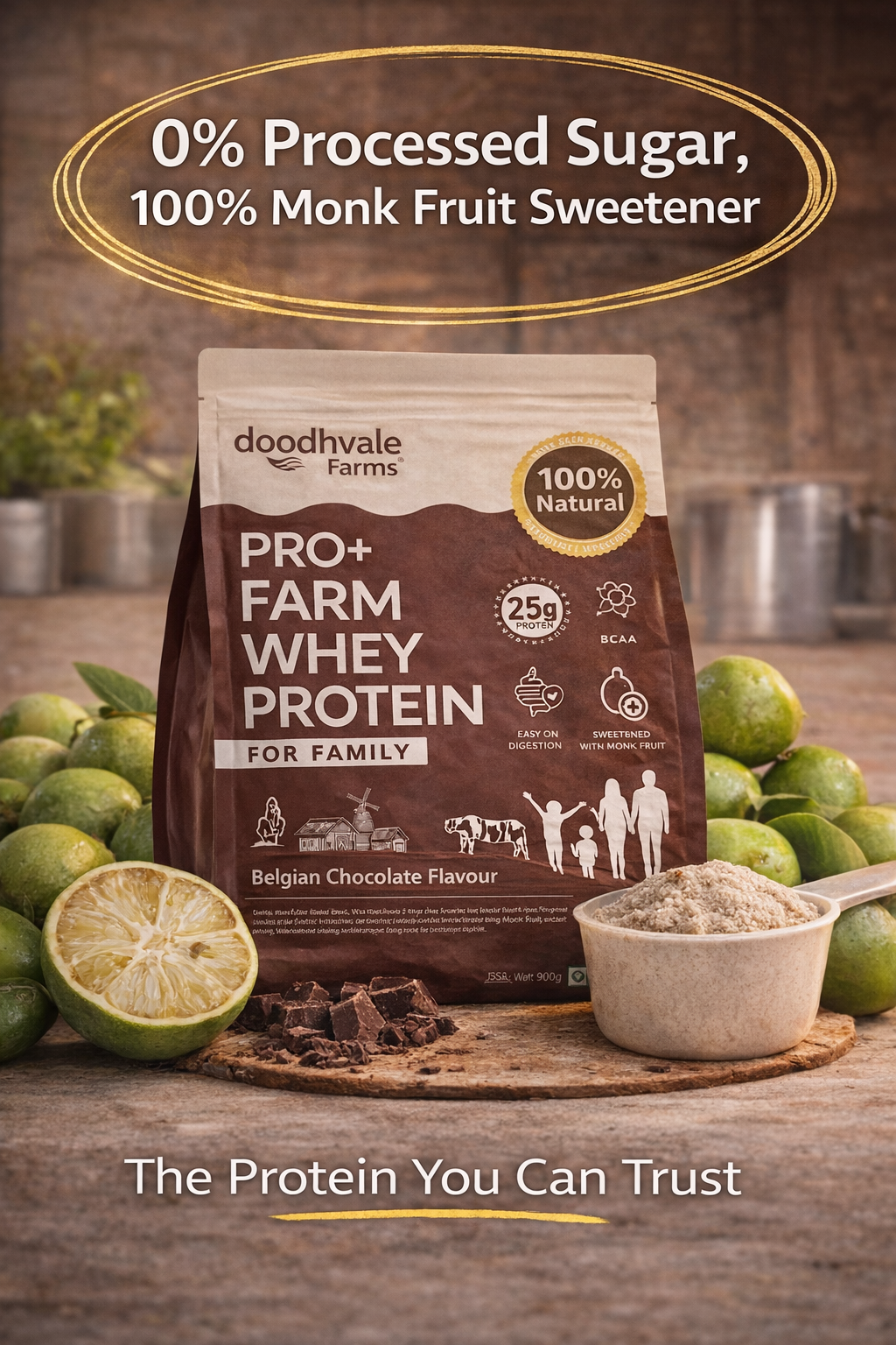 PRO+ Farm Protein Sachet Advanced - Belgian Chocolate - 25g/scoop