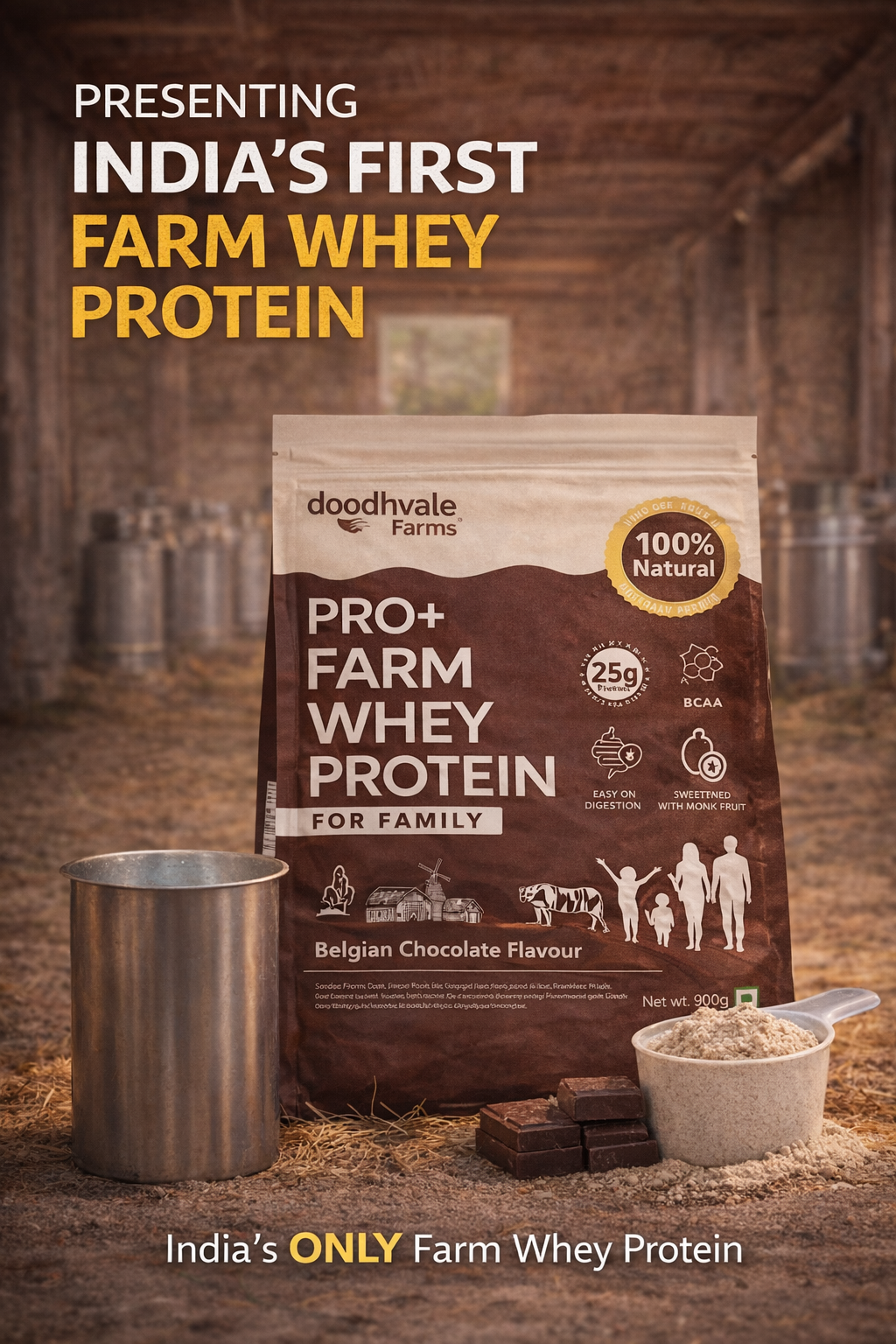 PRO+ Farm Protein Sachet Advanced - Belgian Chocolate - 25g/scoop