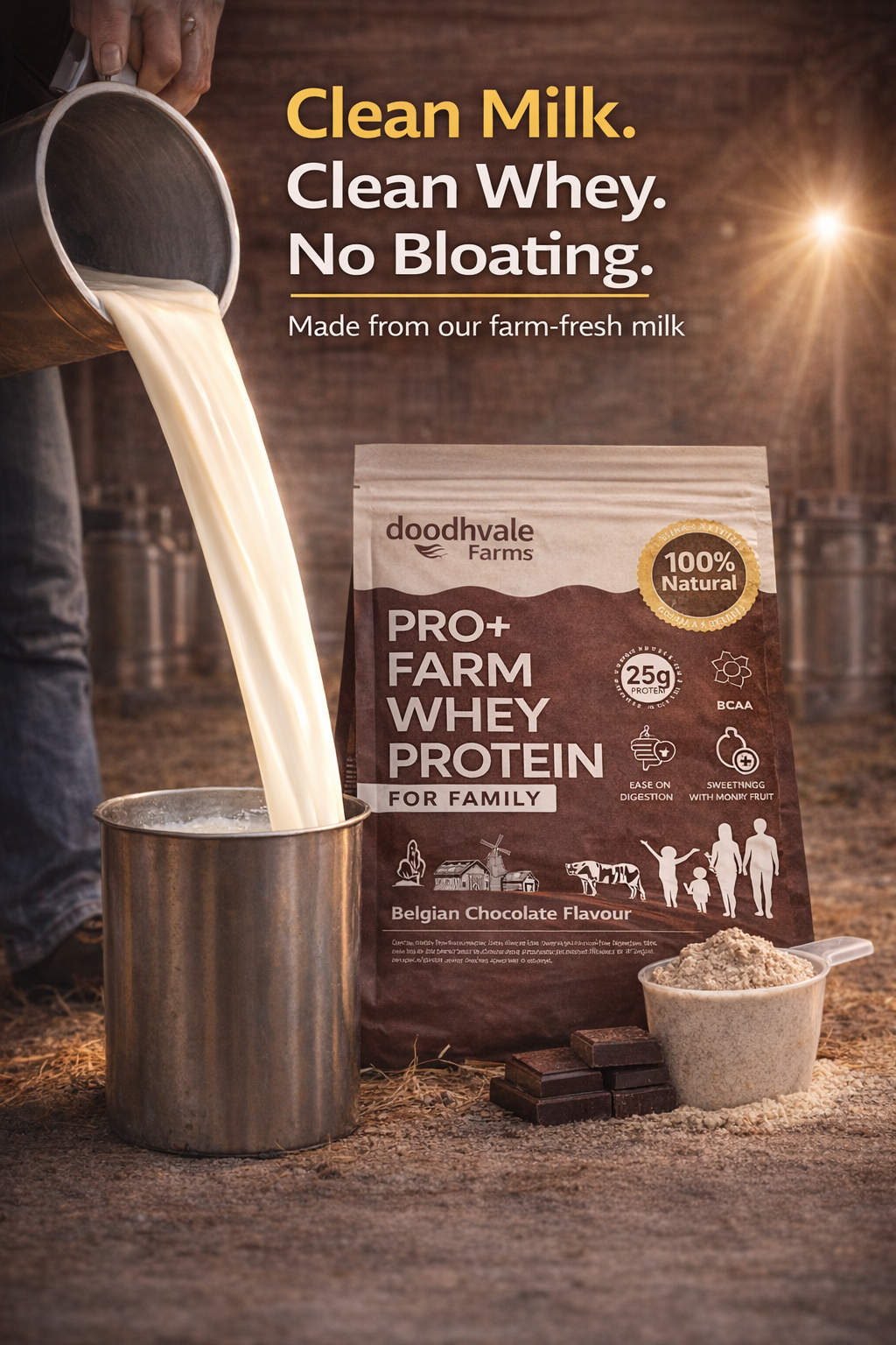 PRO+ Farm Protein Sachet Advanced - Belgian Chocolate - 25g/scoop