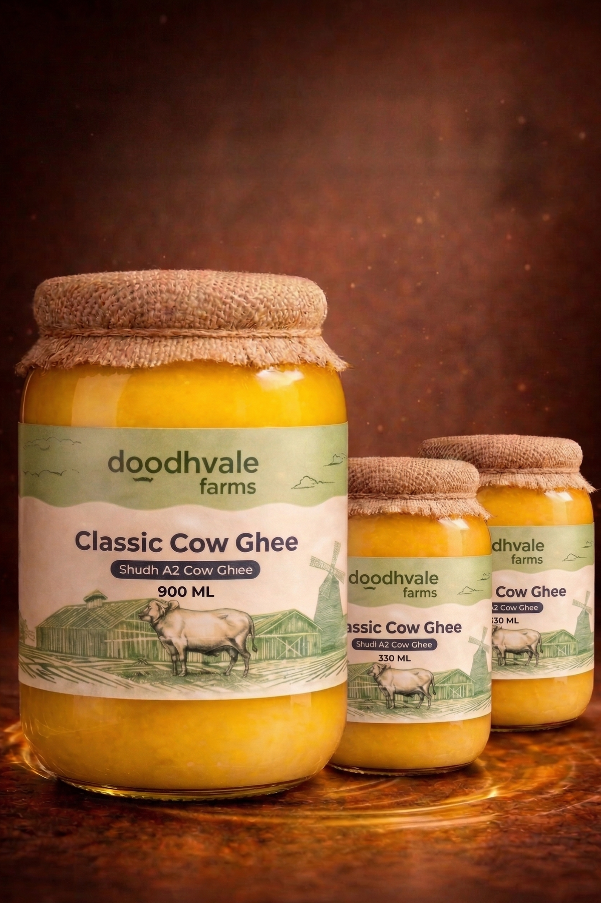 🎁 Classic Cow Bilona Ghee B1G2 - 900ml + 330ml + 330ml