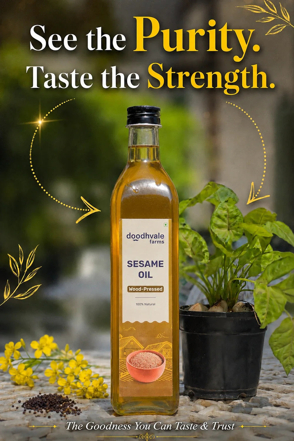 Sesame Oil - Wood Pressed 500ml (2 Unit Pack)
