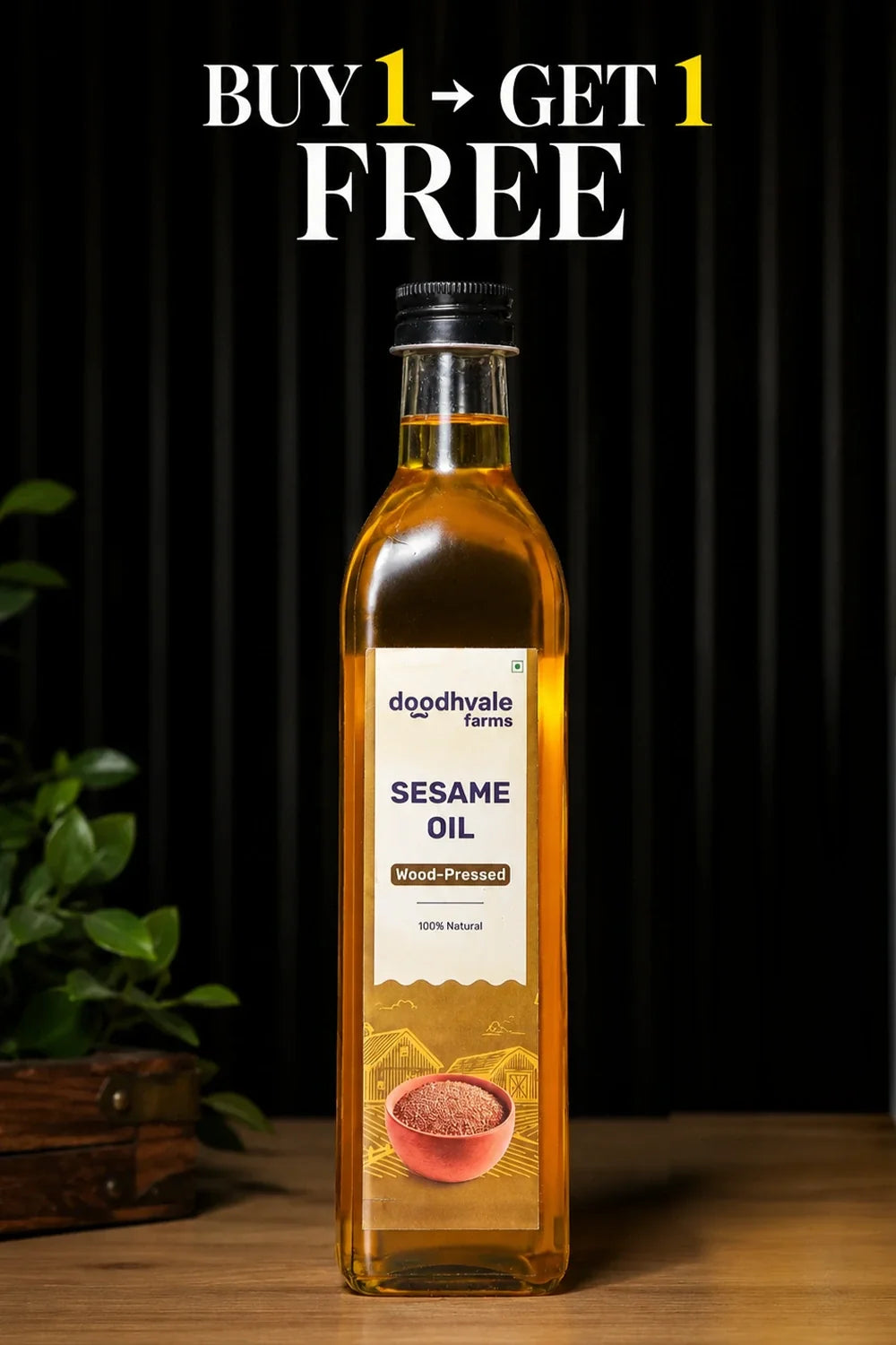 Sesame Oil - Wood Pressed 500ml (2 Unit Pack)