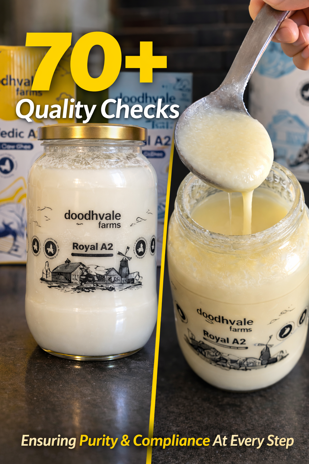 Royal A2 Buffalo Desi Ghee + Coconut Oil - Wood Pressed Combo