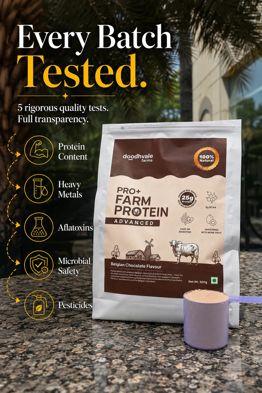 PRO+ Farm Protein Advanced - Belgian Chocolate - (450g) - 25g/scoop + Free Gift