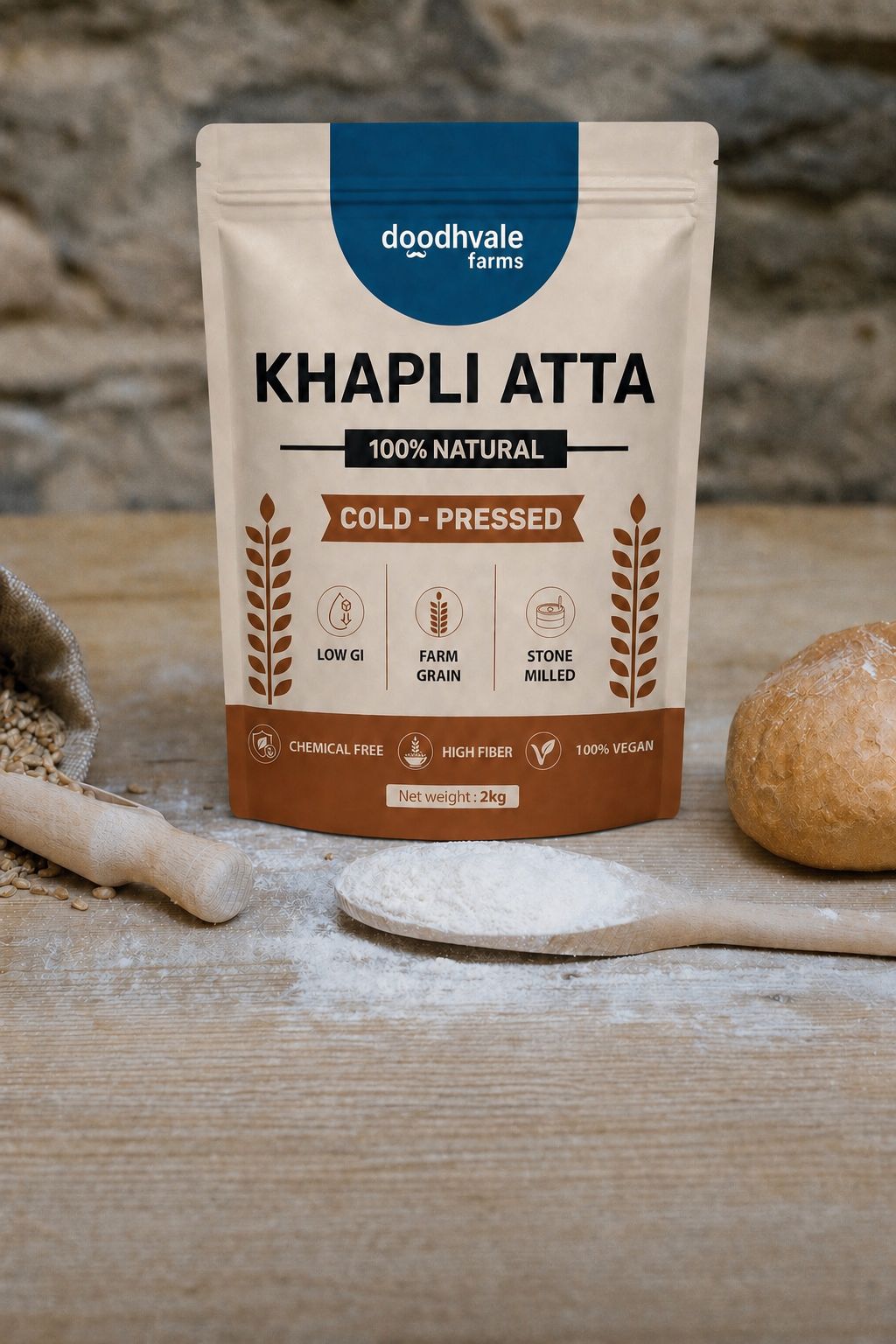 Khapli Atta – Cold Pressed | 2kg .