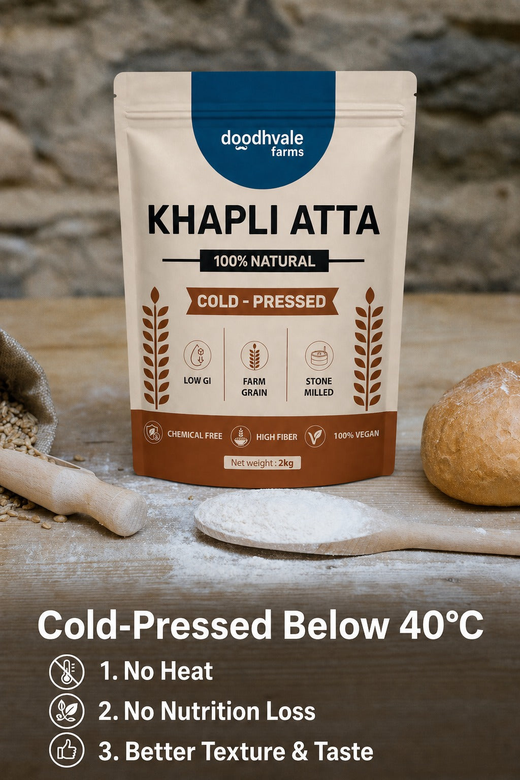 Flash Sale - Khapli Atta – Cold Pressed | 2kg