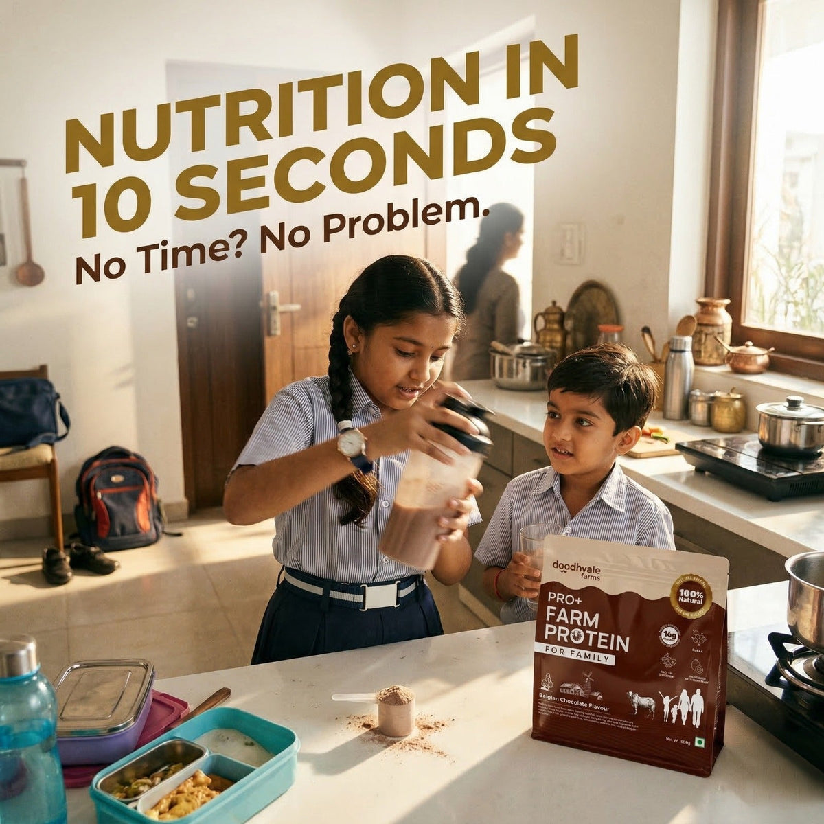 PRO+ Farm Protein For Family - Belgian Chocolate - 16g/scoop