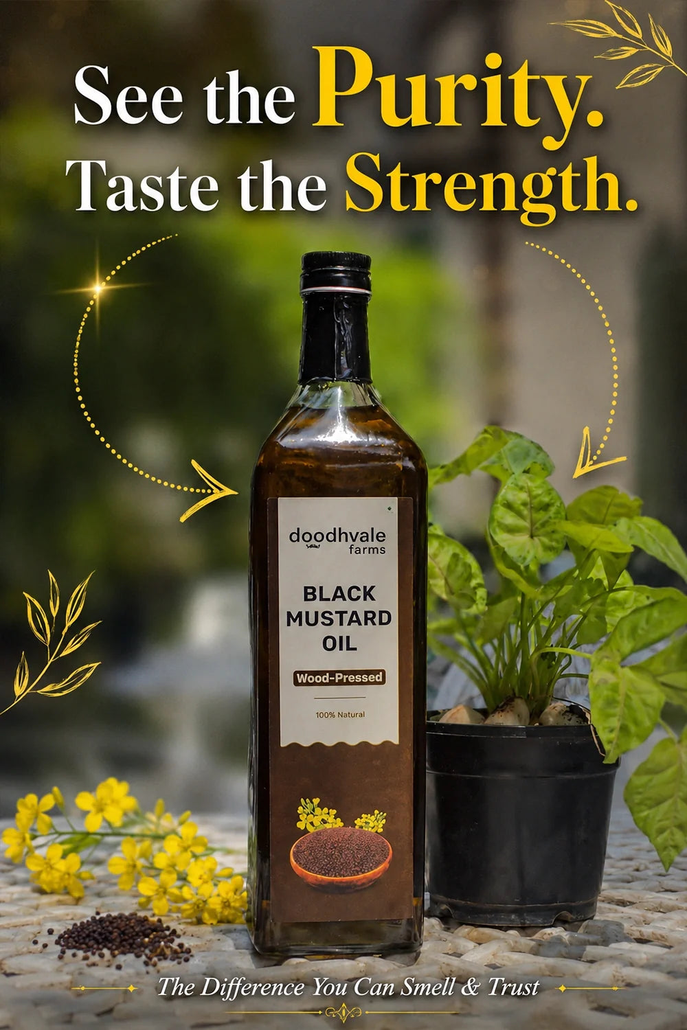 Black Mustard Oil - Wood Pressed 1L (2 Unit Pack)