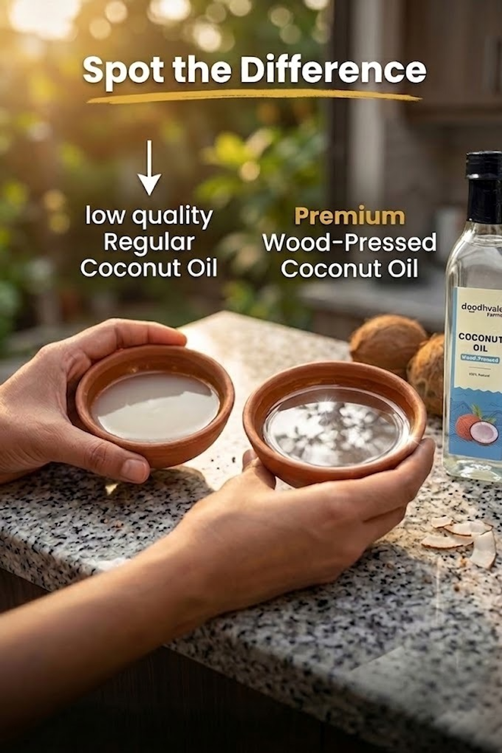 Classic Cow Bilona Ghee + Coconut Oil - Wood Pressed Combo