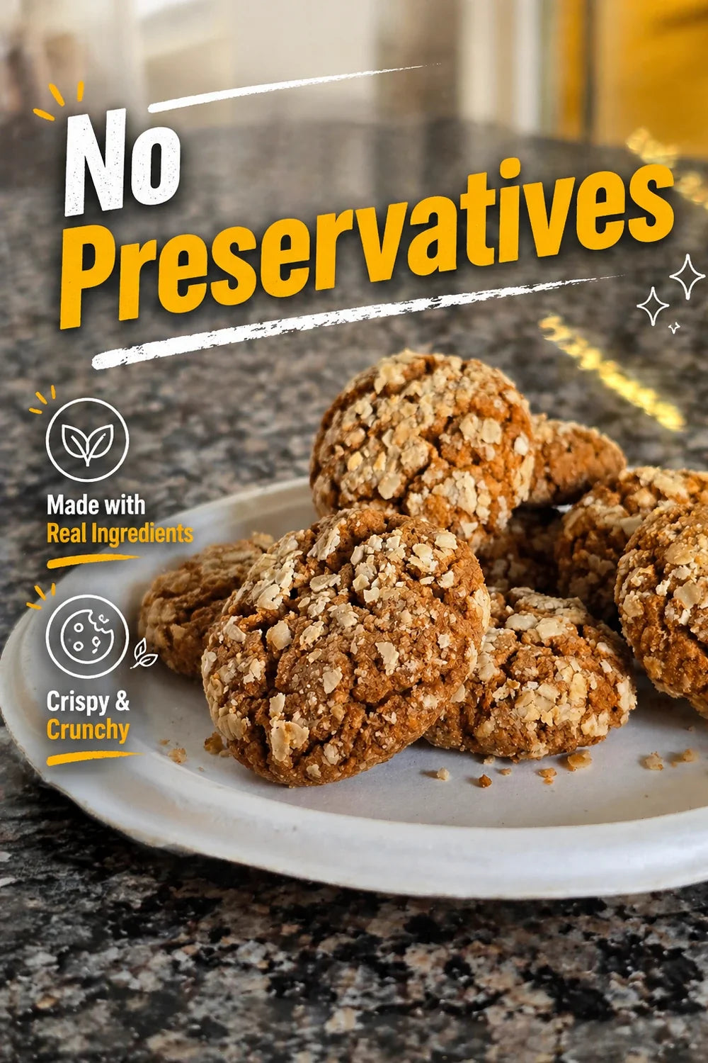 Crunchy Oat Cookies.