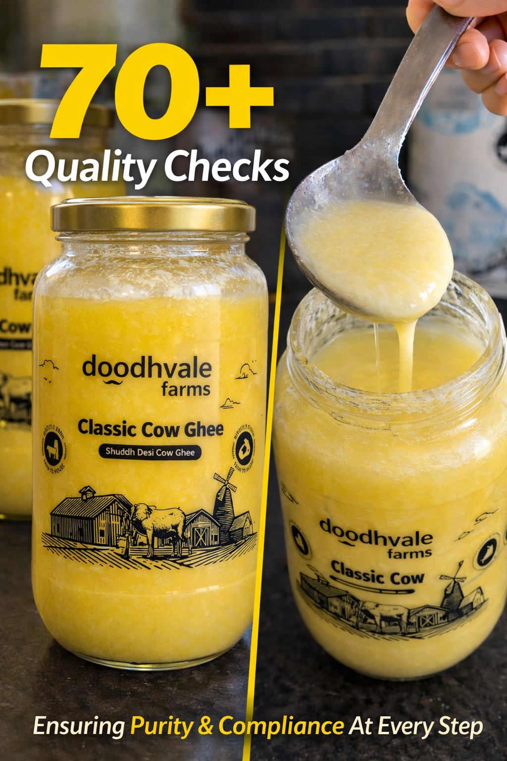 Classic Cow Bilona Ghee + Groundnut Oil - Wood Pressed Combo