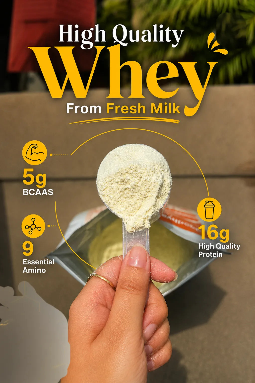 PRO+ Farm Protein Sachet For Family - Kesar Badam - 16g/scoop