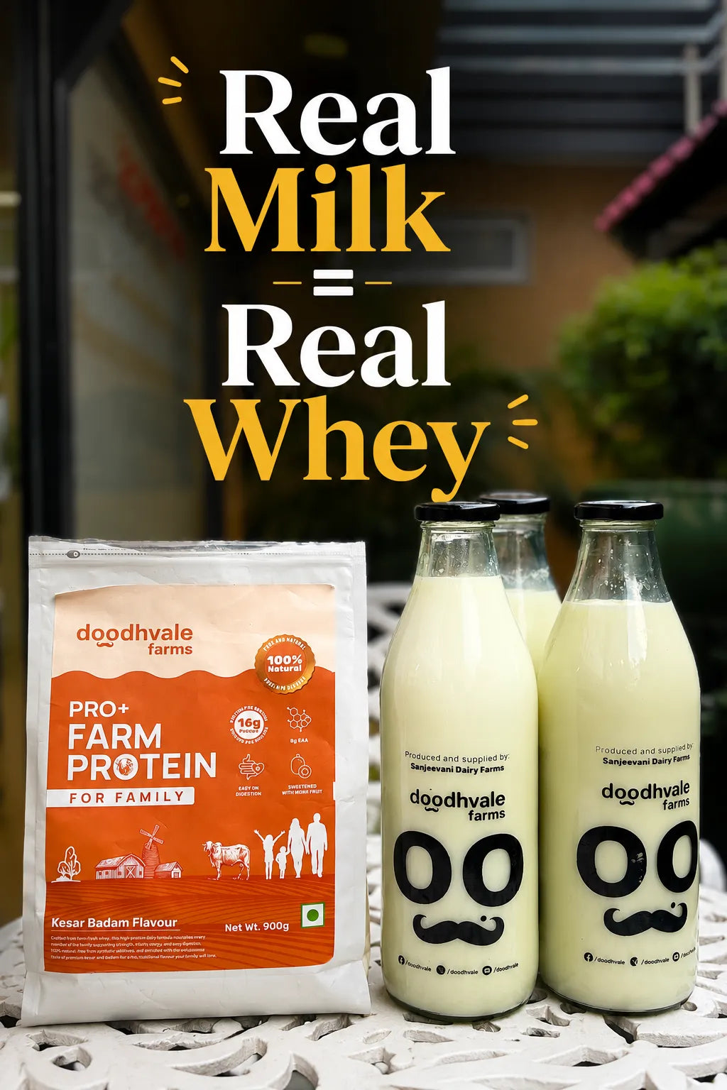 PRO+ Farm Protein For Family - Kesar Badam - 16g/scoop + Free Gift