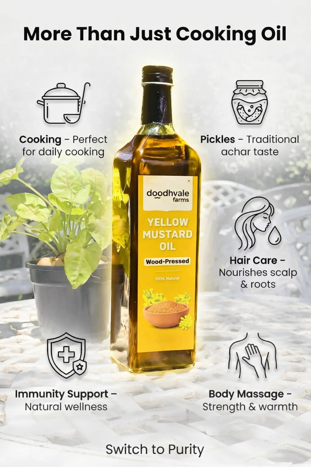 Yellow Mustard Oil - Wood Pressed (500ml)
