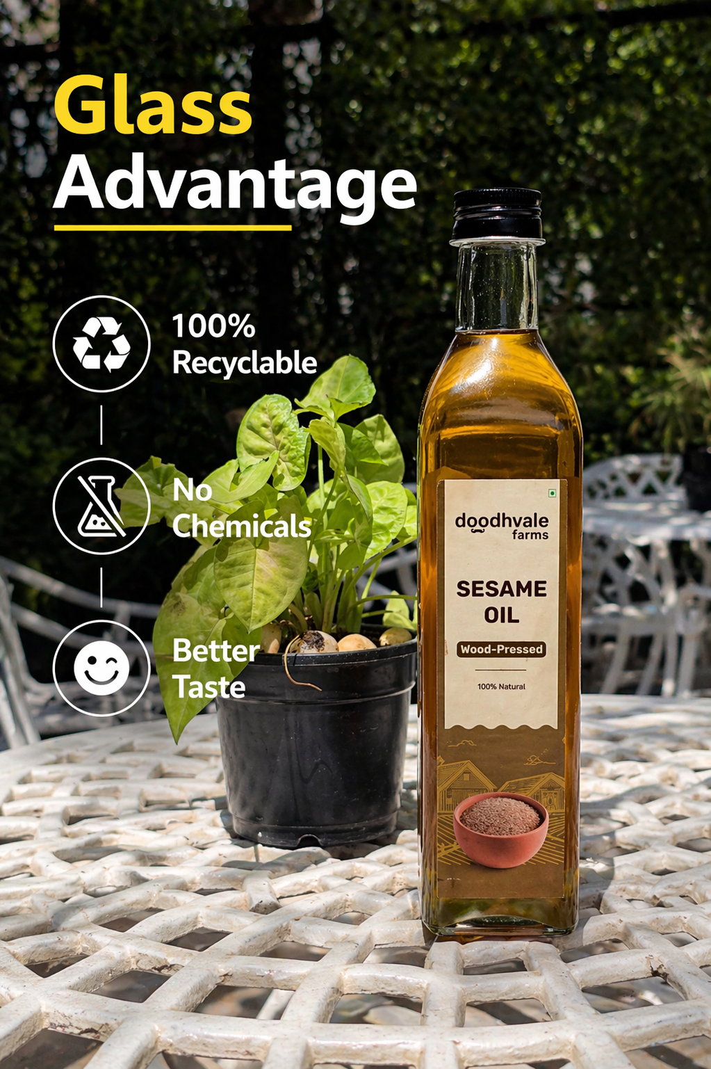 Sesame Oil - Wood Pressed 500ml (2 Unit Pack)