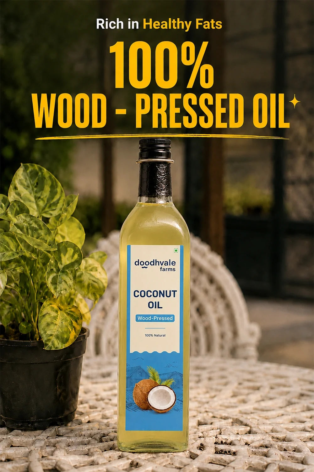 Coconut Oil - Wood Pressed 500ml (2 Unit Pack)