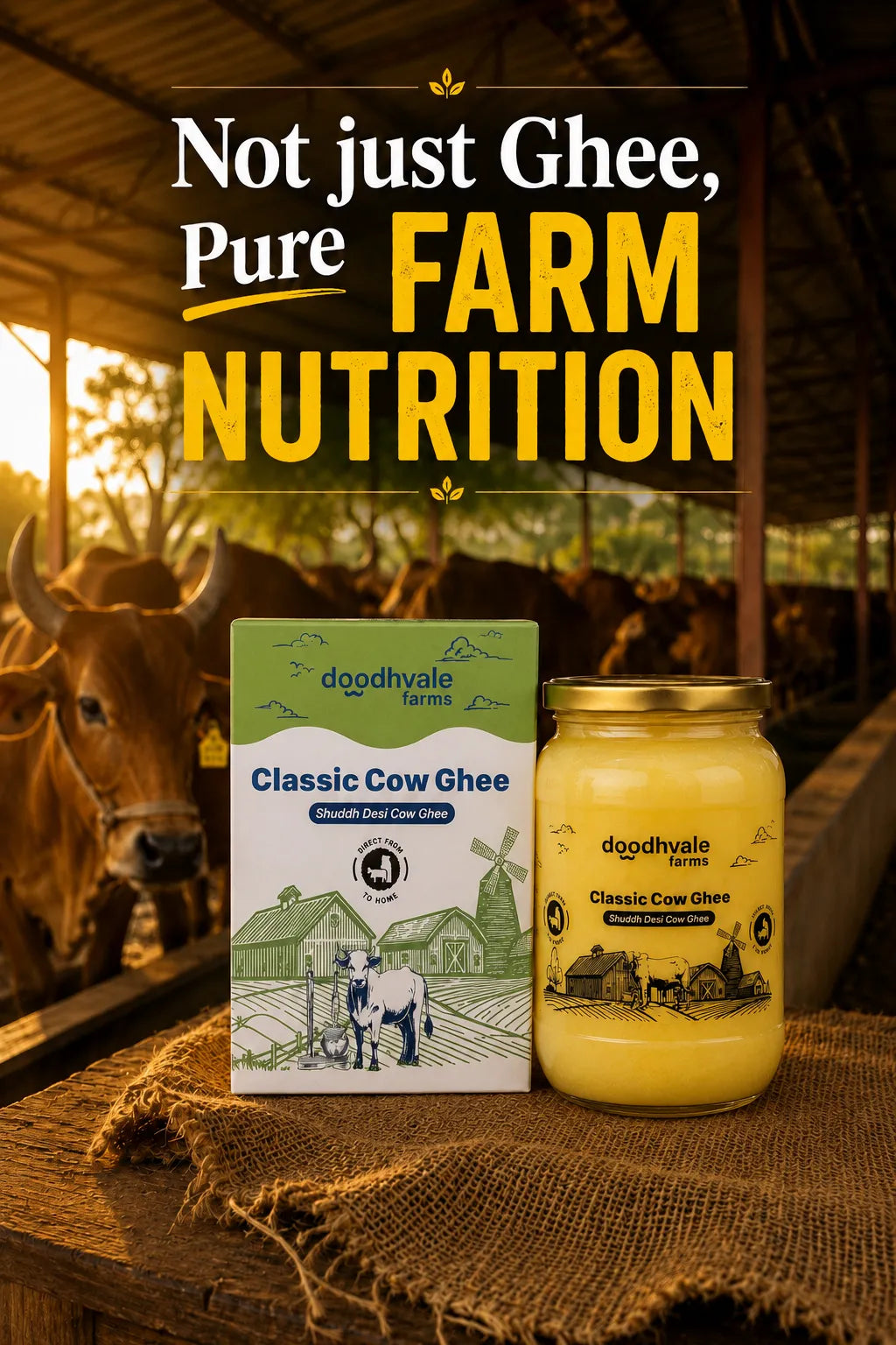 Classic Cow Bilona Ghee - (900 ML)