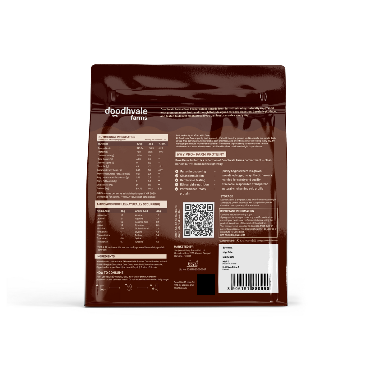 PRO+ Farm Protein Sachet Advanced - Belgian Chocolate - 25g/scoop