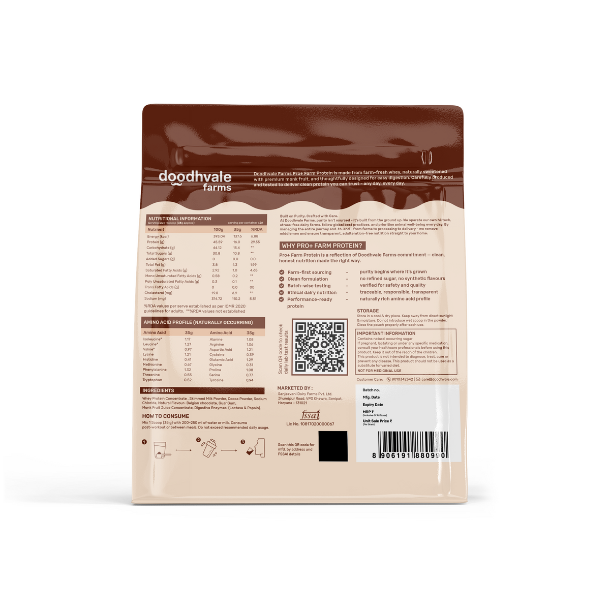 PRO+ Farm Protein For Family - Belgian Chocolate - 16g/scoop + Free Gift