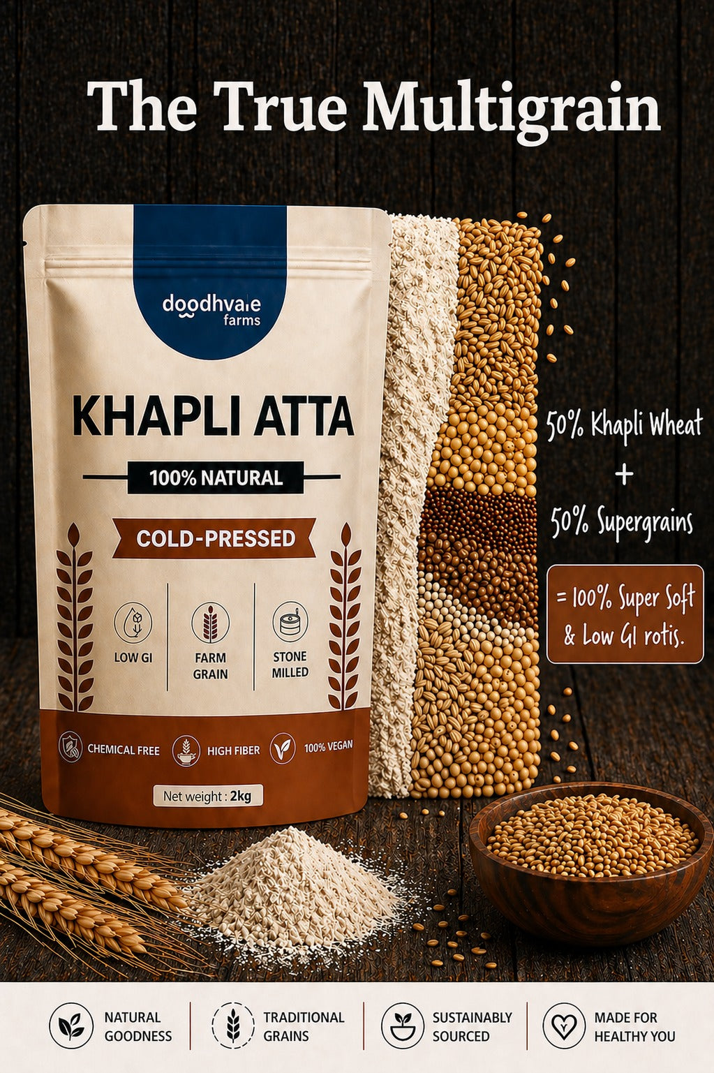 Khapli Atta – Cold Pressed | 1kg .