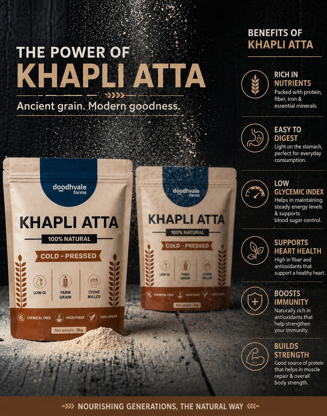 Khapli Atta – Cold Pressed | 2kg .