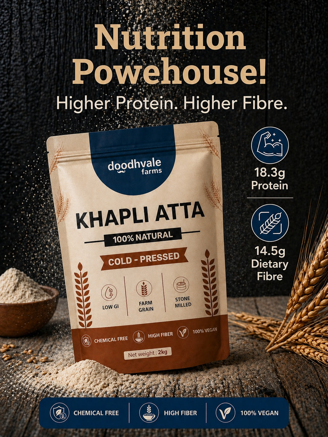 Khapli Atta – Cold Pressed | 1kg .