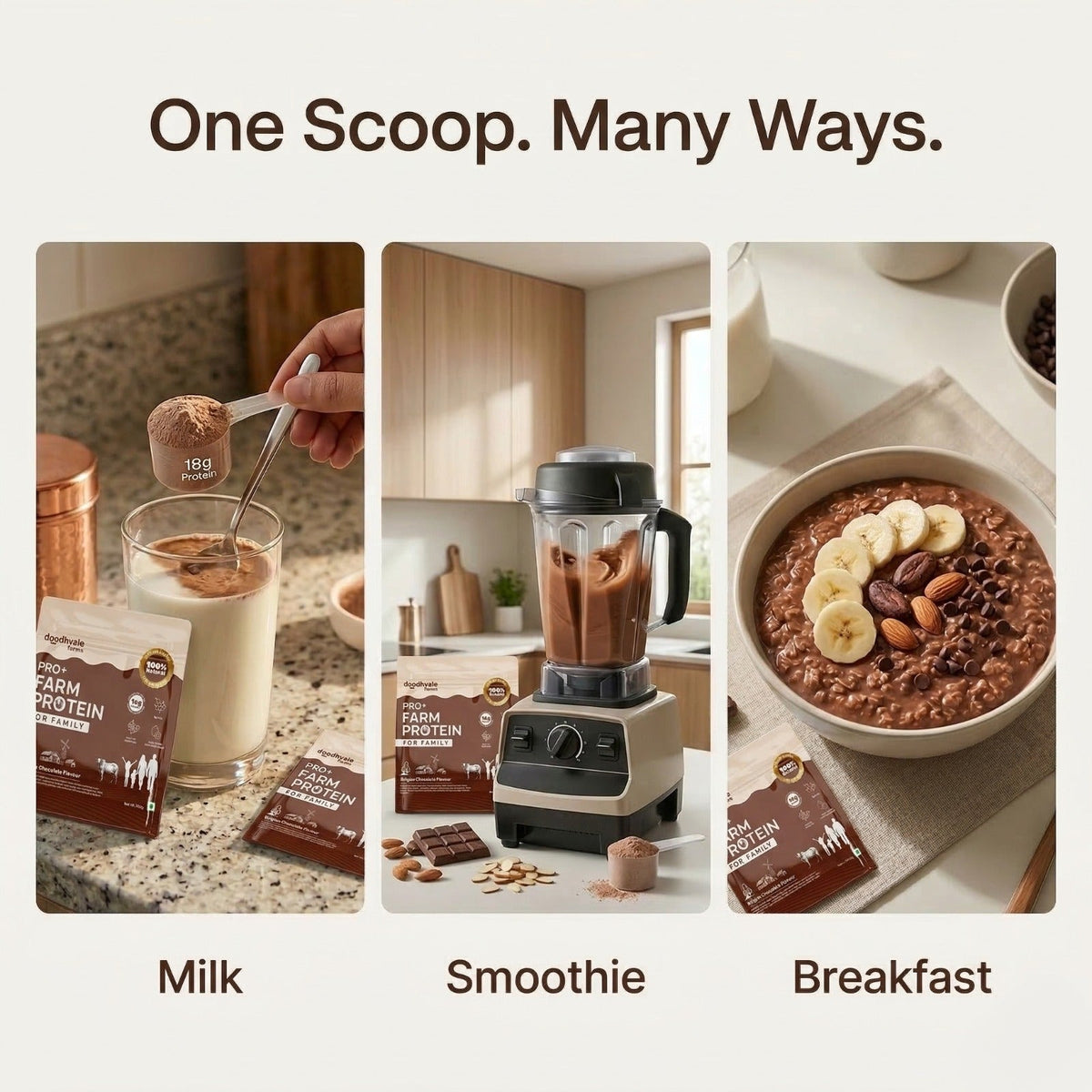 Flash Sale - PRO+ Farm Protein For Family - Belgian Chocolate - 16g/scoop