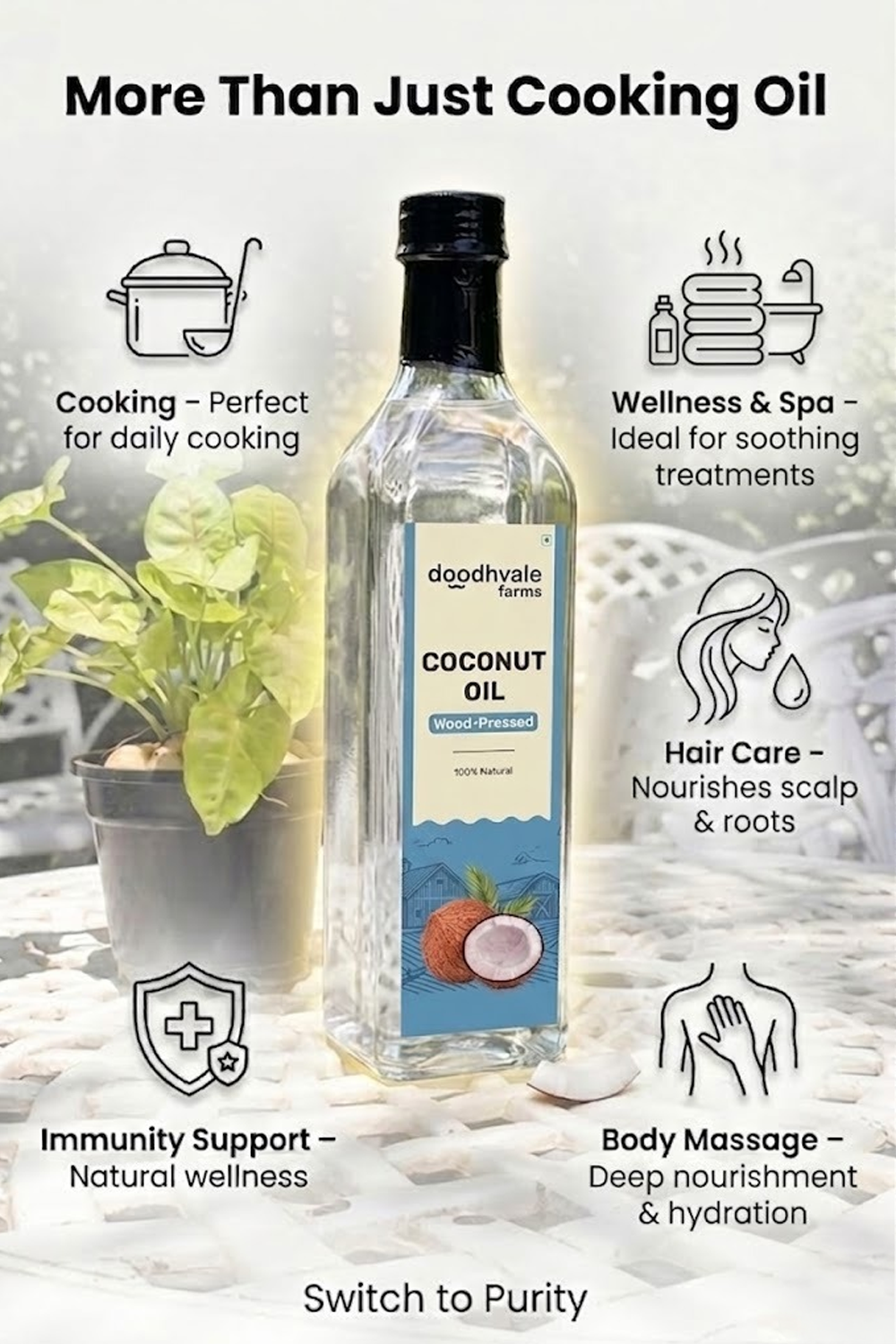Classic Cow Bilona Ghee + Coconut Oil - Wood Pressed Combo