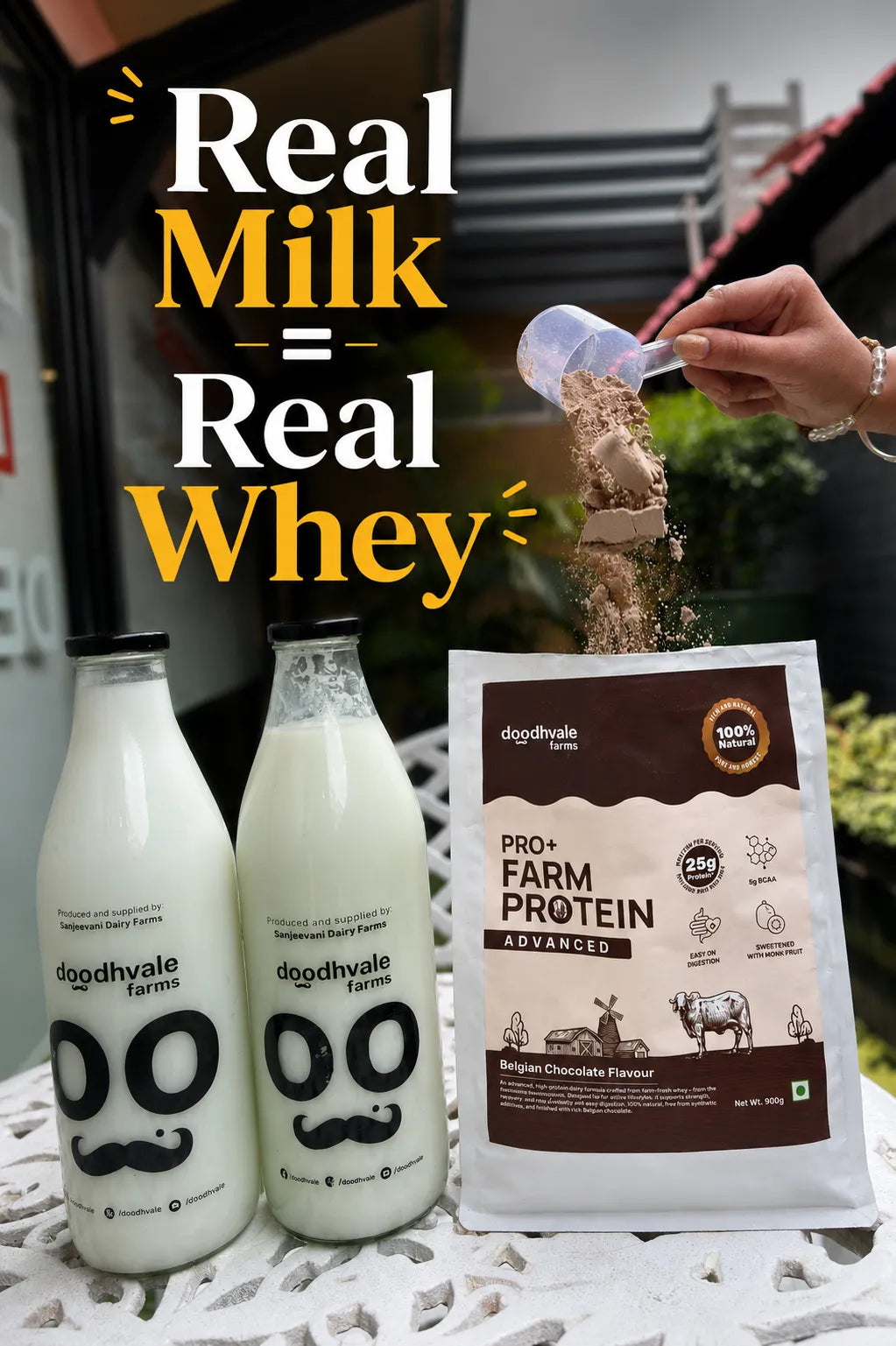 PRO+ Farm Protein Advanced - Belgian Chocolate - (450g) - 25g/scoop + Free Gift