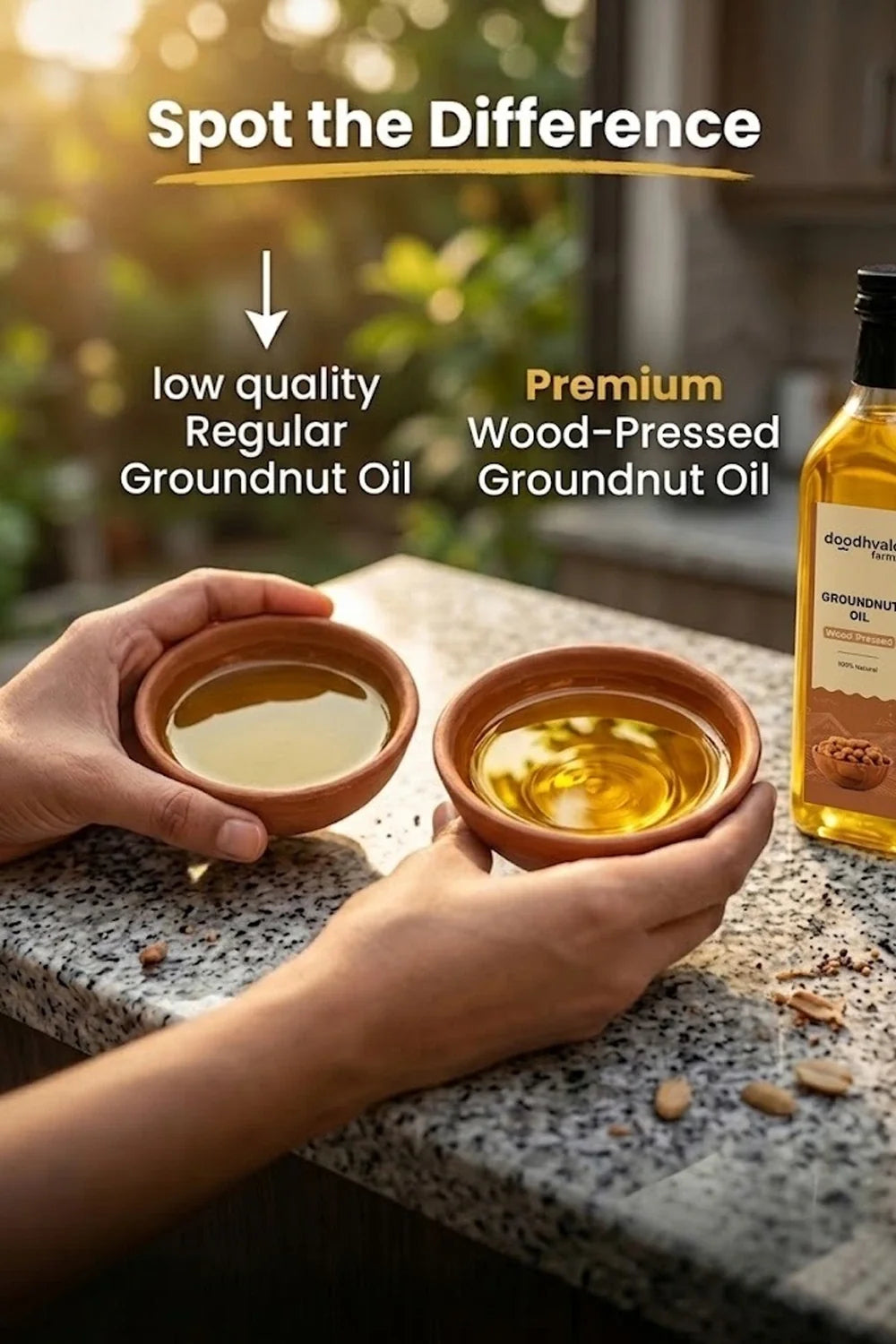 Groundnut Oil - Wood Pressed 500ml (2 Unit Pack)