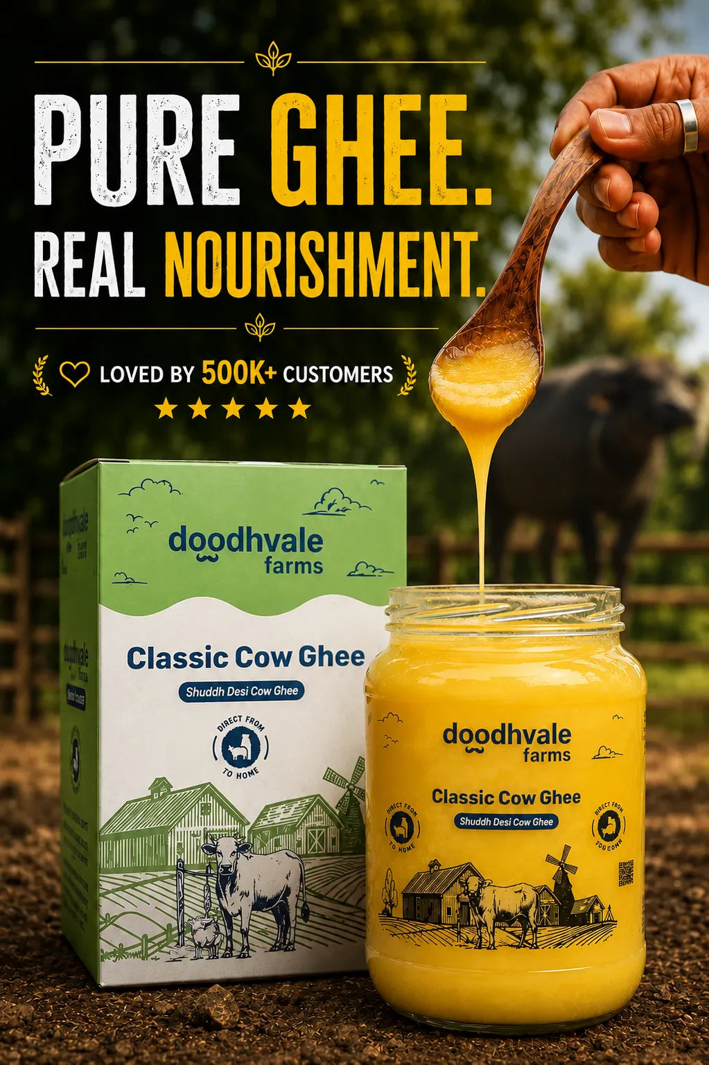 Classic Cow Bilona Ghee - (900 ML)