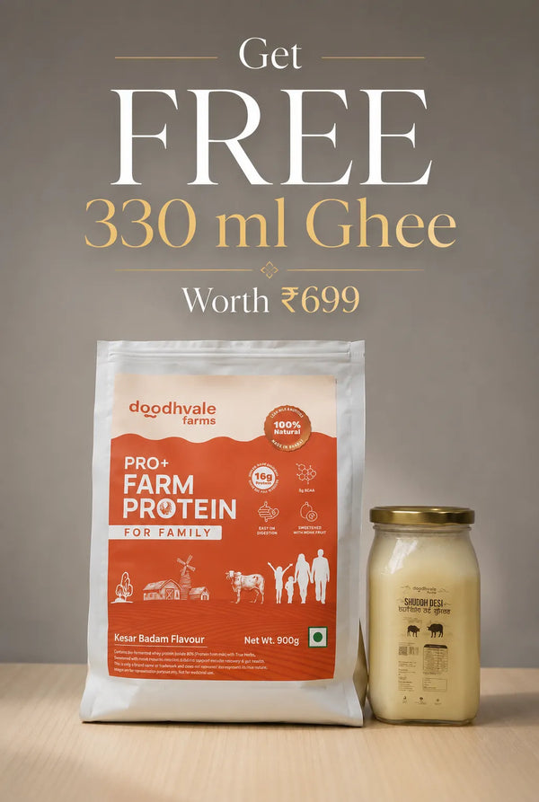 PRO+ Farm Protein For Family - Kesar Badam (450g) - 16g/scoop + Free Gift