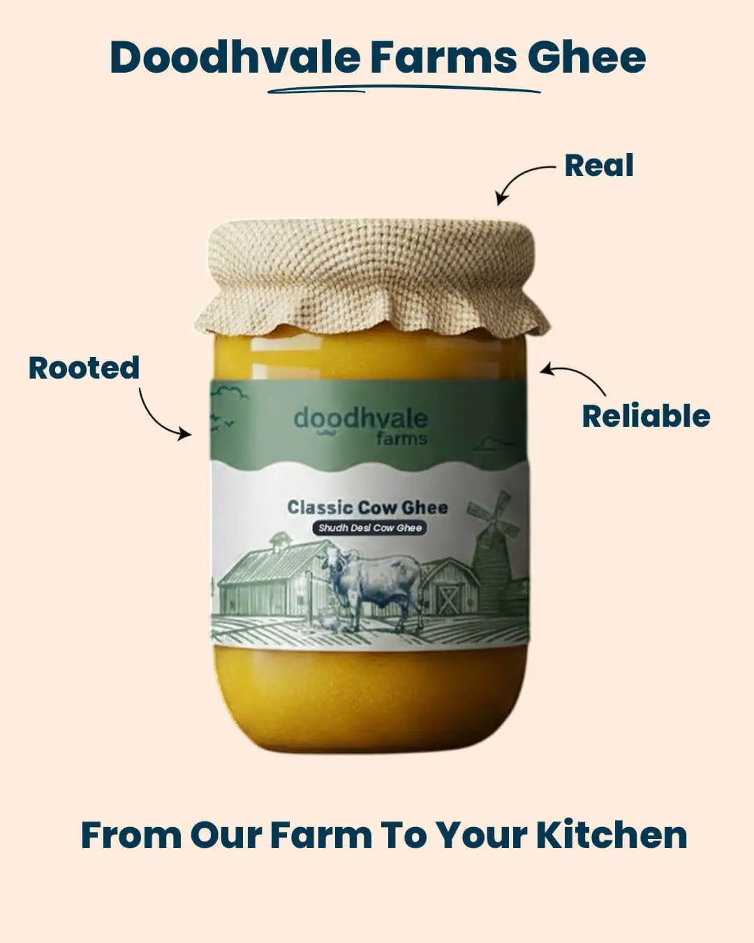 Doodhvale Farms Classic Cow Shuddh Bilona Ghee