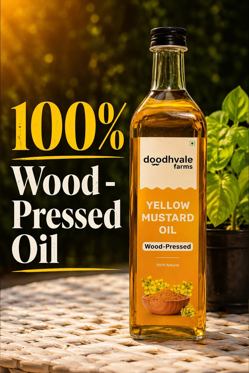 Yellow Mustard Oil - Wood Pressed 1L (2 Unit Pack)